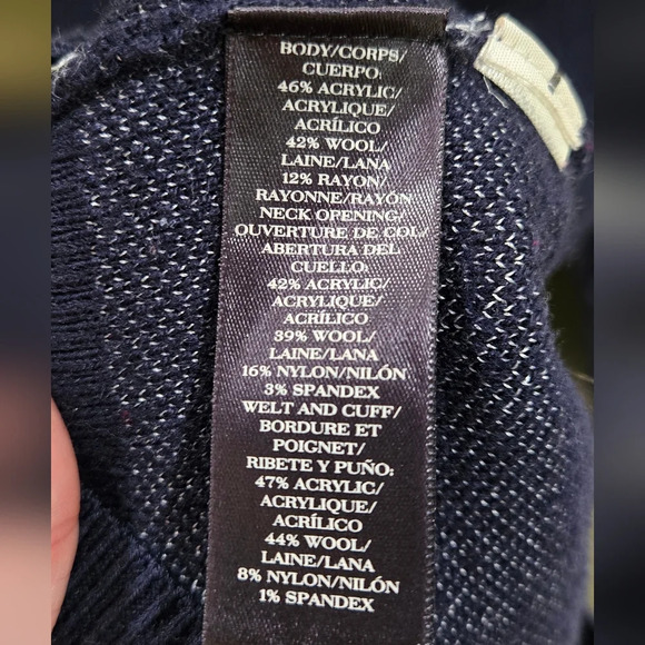 Ann Taylor navy blue 3/4 sleeve bow sweater - Picture 5 of 5